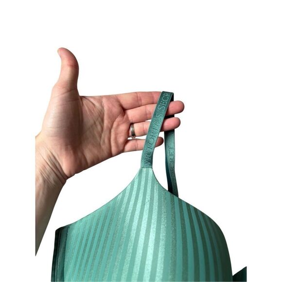 Victoria’s Secret T-shirt Push-Up Full Coverage 38DD Green Striped - Picture 6 of 9